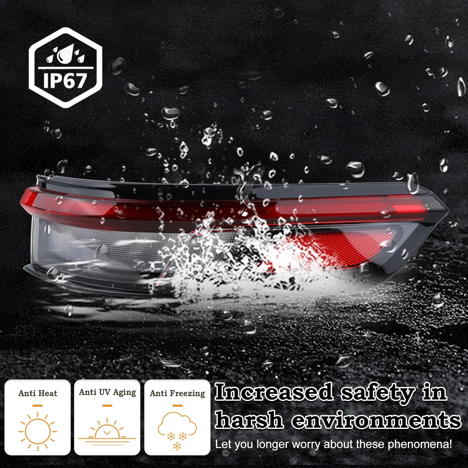 Right Passenger Side Tail Light LED Rear Lamp Compatible for 2021 2022 2023 2024 Jeep Grand Cherokee Jeep Grand Cherokee L 68421132AD