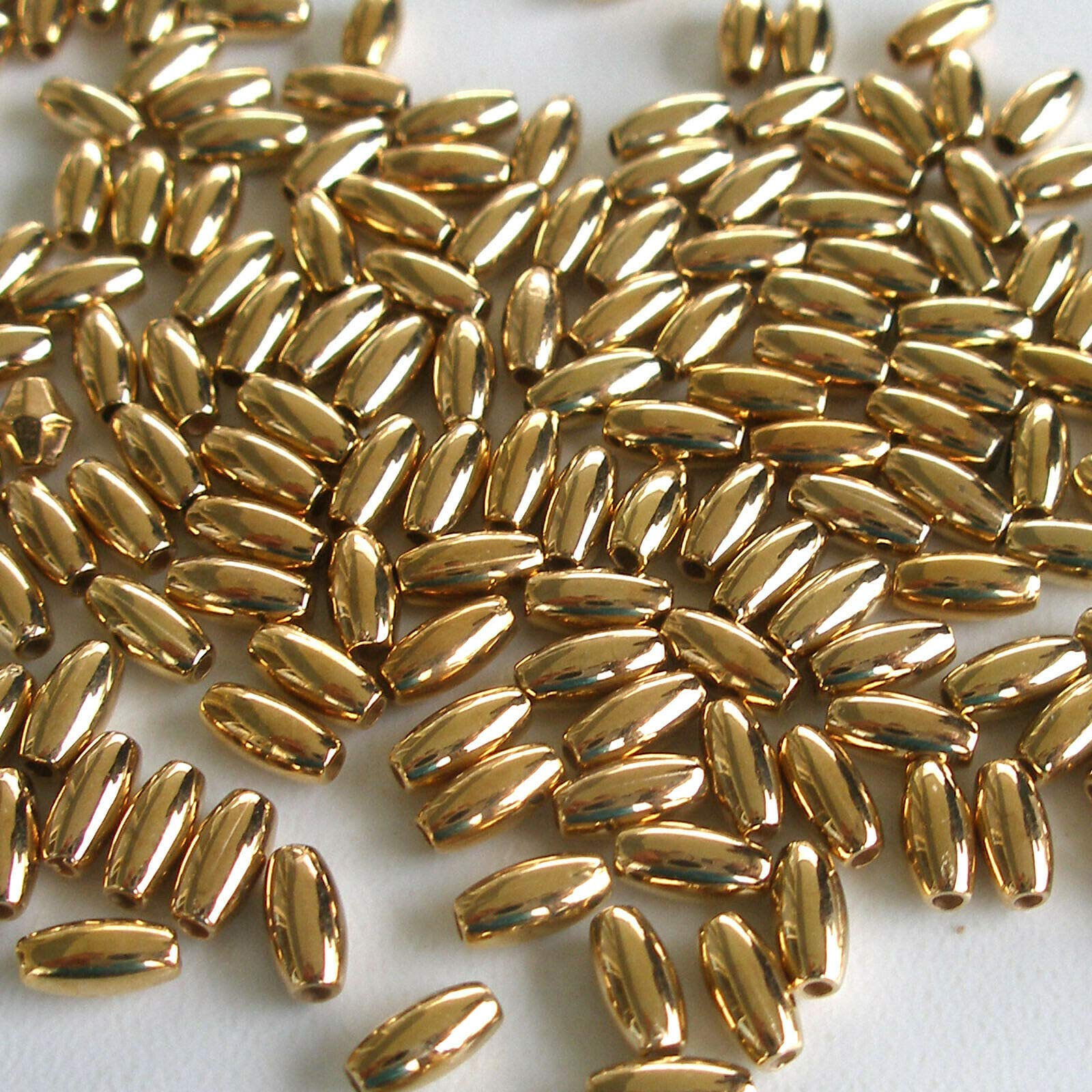konkneleuh Pearl Gold Oat/Rice 3mm x 6mm nwKN Acrylic/Faux/Plastic Beads 500 Pieces