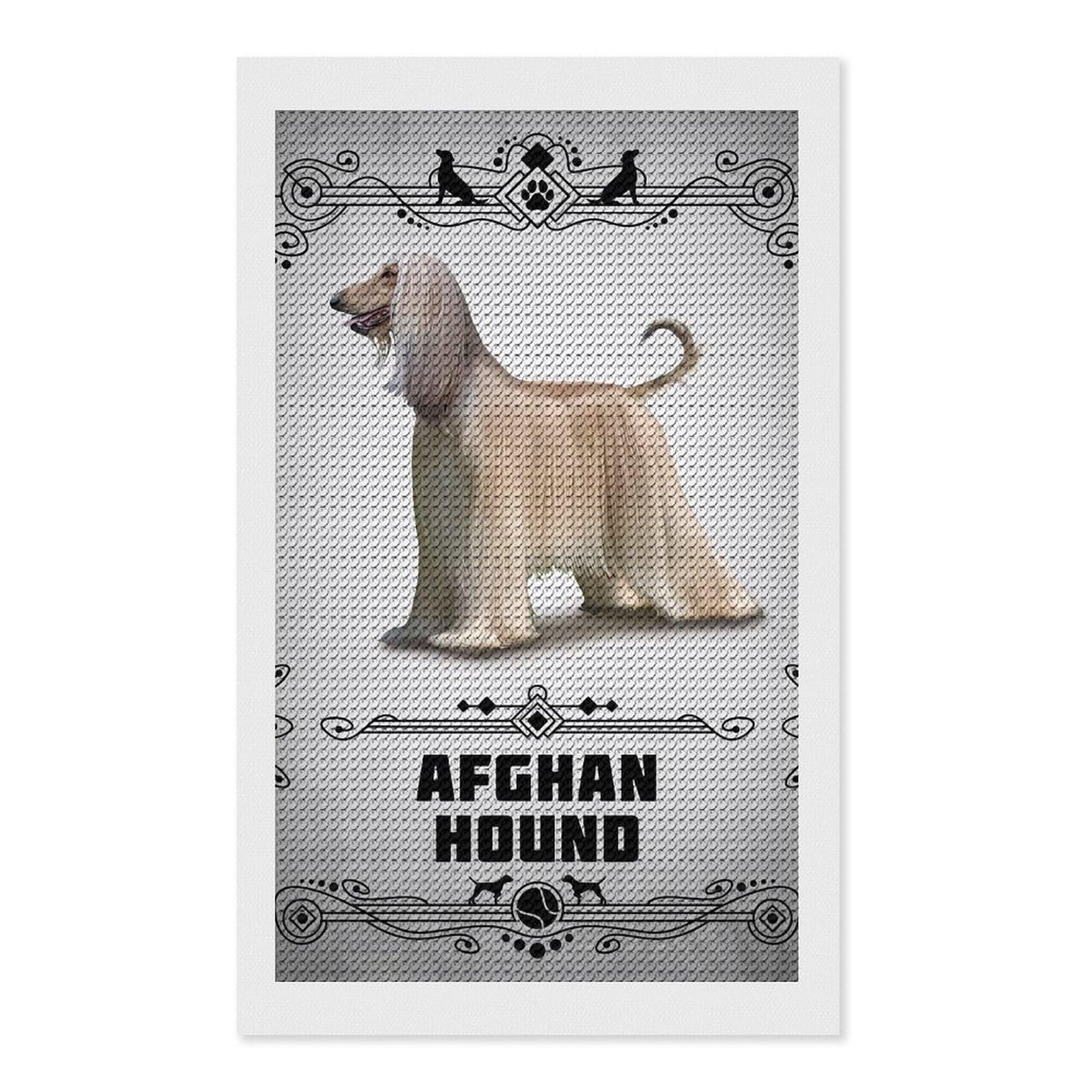 Junmoney Afghan Hound Crystal Diamond Art Kit 12"x20", Modern Decor, Boho Decor, Wall Art Gift, Decorative Artwork, Creative Hobby