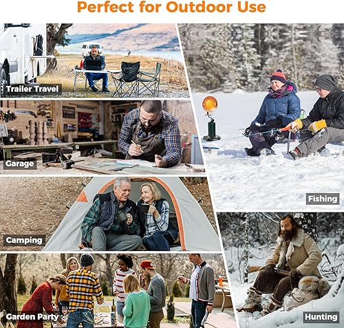 Miniatura 5 de CAMPLUX - Calentador de propano portátil de 15,000 BTU, calentadores infrarrojos para exteriores, para campamento, garaje, pesca en hielo y patio