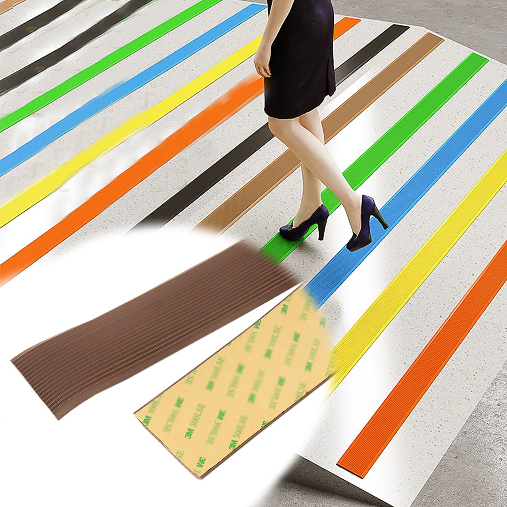 Cxvhsertwr Brown Stair Carpet Treads, Edge Trim Rubber Strips Stair Nose Molding(,L 6M)