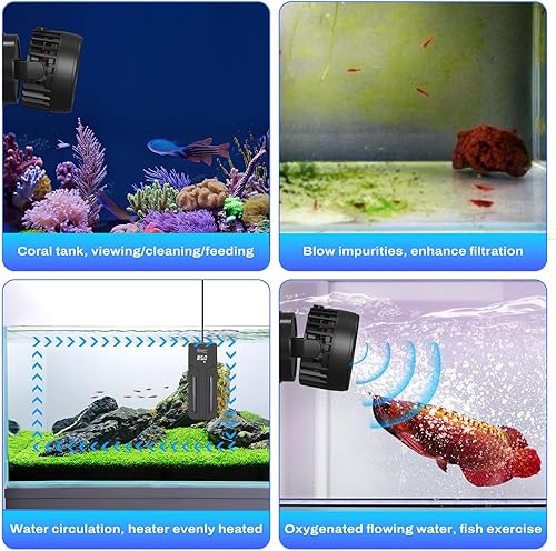 Miniatura 5 de hygger DC Potente fabricante de ondas para acuario, bomba de agua de circulación de acuario silenciosa, frecuencia de flujo ajustable, 4 modos de
