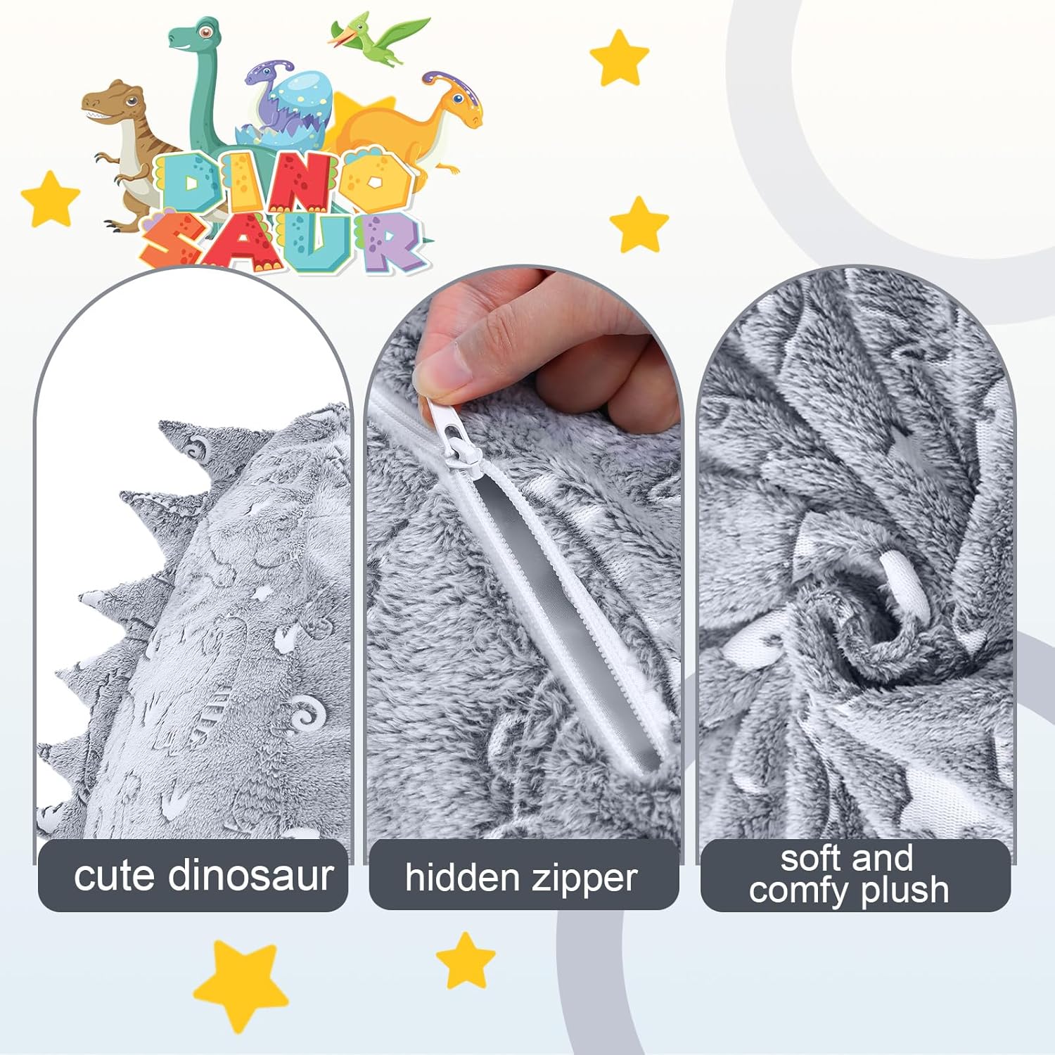 COMAX Dinosaur Bean Bag Chairs for Kids, Kid Beanbag Chair with Filler, Toddler Lounge Bean Chair, Children Lazy Floor Lounger for Girls Boys, Glowing Dino