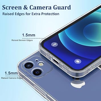 Cyber-Tech Crystal Clear Compatible With iPhone 12 Mini Case, [10X Anti-Yellowing] Thin Slim Soft TPU Silicone Shockproof Phone Cover Case for iPhone 12 Mini 5.4
