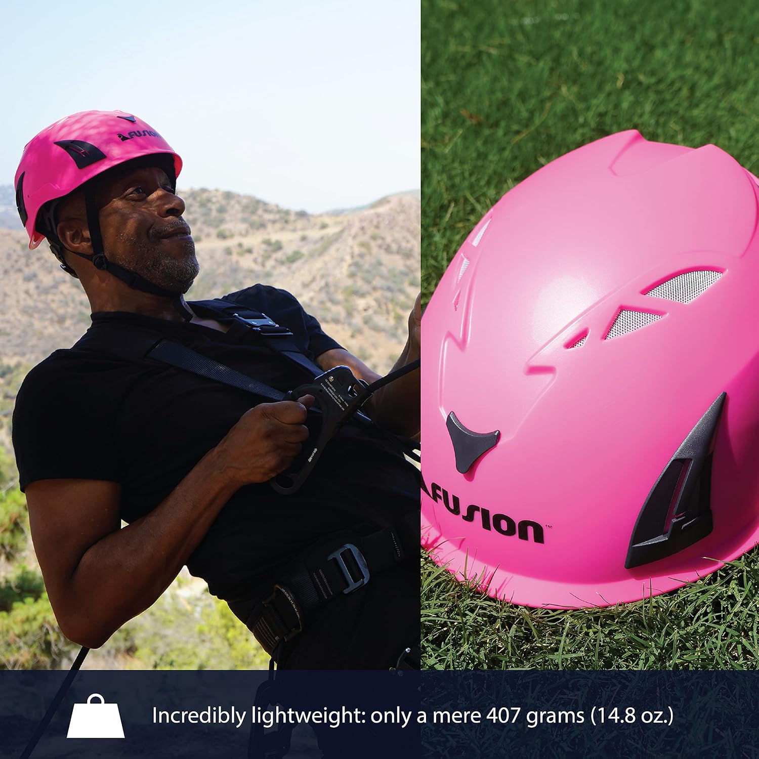 Fusion Meka Industrial Safety Adjustable Helmet, Suspension Helmet for Construction (Pink)