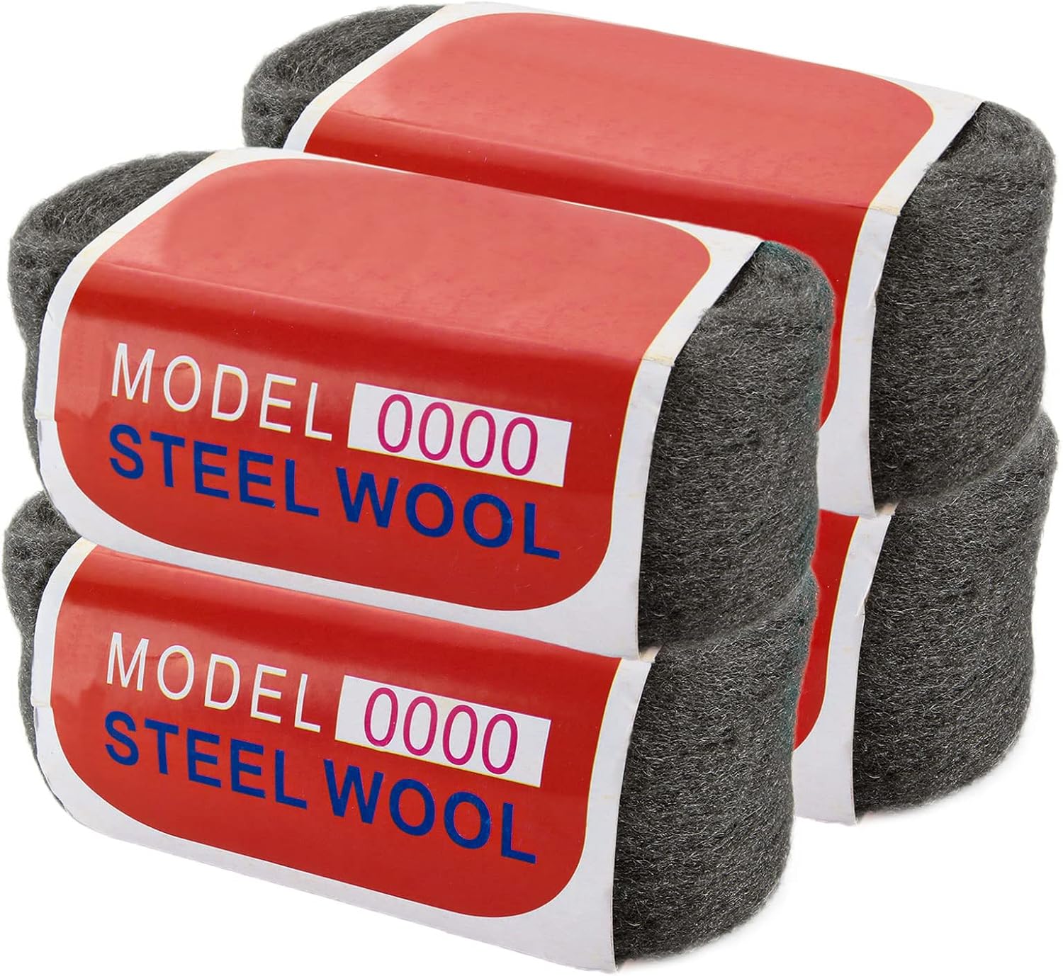 ASelected 4Pcs 0000 Steel Wool Roll Mice, Grade 0000 Wire Hardware