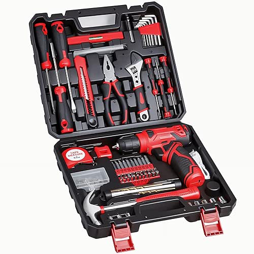 Tool Set - 8V Cordless Drill Set, 132 Piece Home