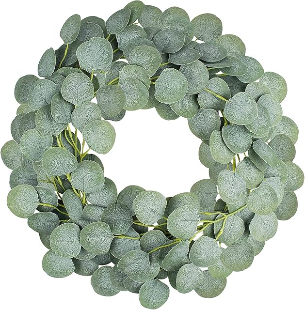 2 Pcs Artificial Eucalyptus Garland, Greenery Garland, Faux Silk Eucalyptus Vines with Willow Leaves Fake Hanging Greenery Vines Table Runner Garland for Wedding Backdrop Arch Wall Decor