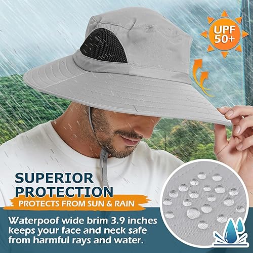 Miniatura 3 de EINSKEY Sombrero de sol unisex clásico | Sombrero de sol impermeable con tapa abatible