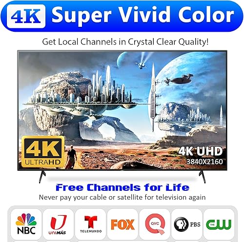 Miniatura 4 de Antena de TV digital para Smart TV en interiores, antena digital 2024 para TV sin cable con base magnética fuerte, antena de TV inteligente para