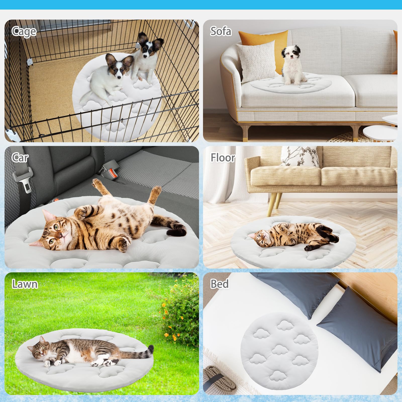 KOOLTAIL Alfombrilla de refrigeración para gatos, almohadilla de refrigeración de dos caras mejorada para perros, gatos, cachorros, manta suave de verano para mascotas, perrera para mantenerse fresca