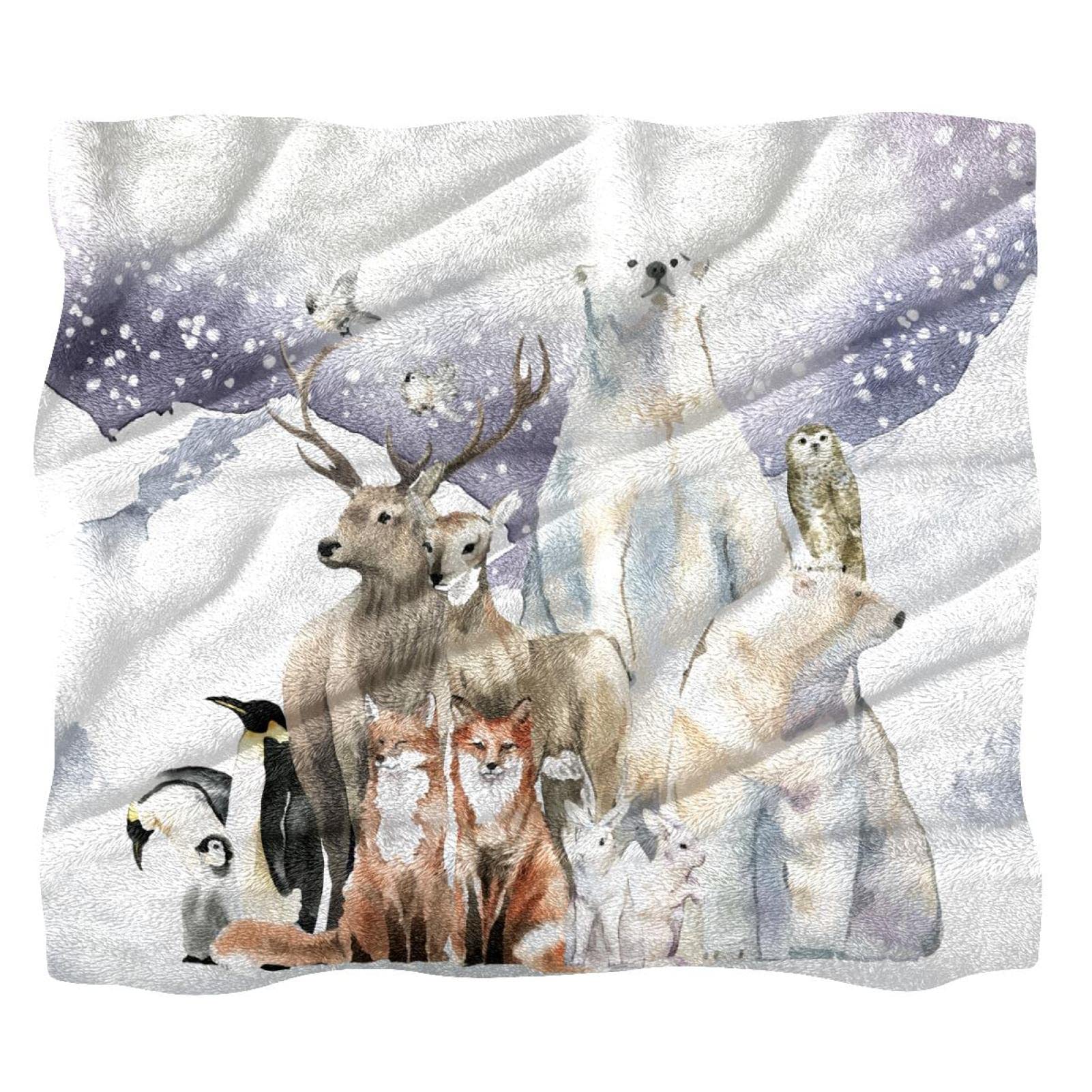 Couverture polaire canapé motif animaux sauvages pour vos soirées d'hiver cocooning