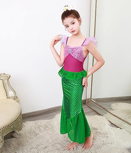 Vista 6 de Avady Disfraz de princesa para niñas, disfraz de princesa con accesorios