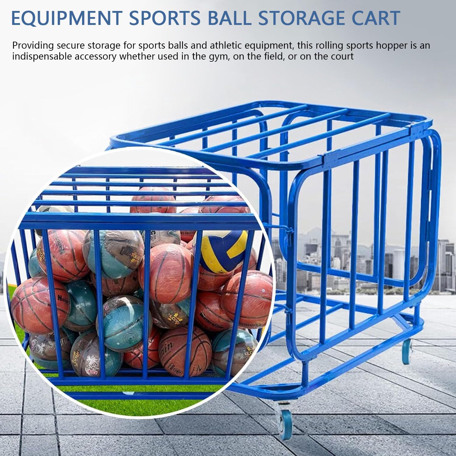 Porta Palloni 4 Livelli Verticale - Rastrelliera Per Basket, Calcio E Pallavolo - Foto 5