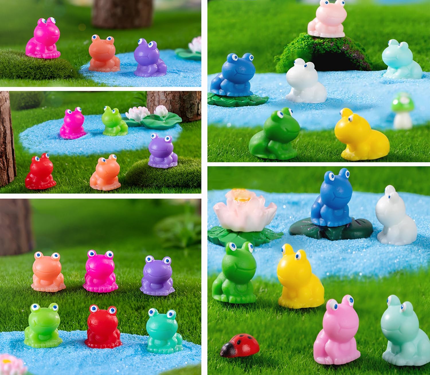 220 Pcs Resin Mini Frogs,Mini Frog Figurines Bright Color Tiny Plastic Frogs Figurine for Home Fairy Garden Decor (Multicolor) - Image 5