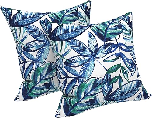 LVTXIII Juego de 2 almohadas decorativas para exteriores e interiores, cojines cuadrados de 18 x 18 pulgadas para cama, sofá, muebles de patio,