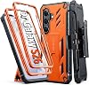 FNTCASE para Samsung Galaxy S26 funda, clip de cinturón, protector de pantalla integrado | 2 marcos frontales, soporte resistente, protección contra caídas de 20 pies grado militar, funda protectora resistente a prueba de golpes 1