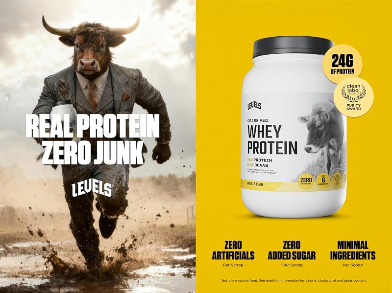 Levels Whey Protein Powder, No Artificial Ingredients, Vanilla Bean, 2LB image 2