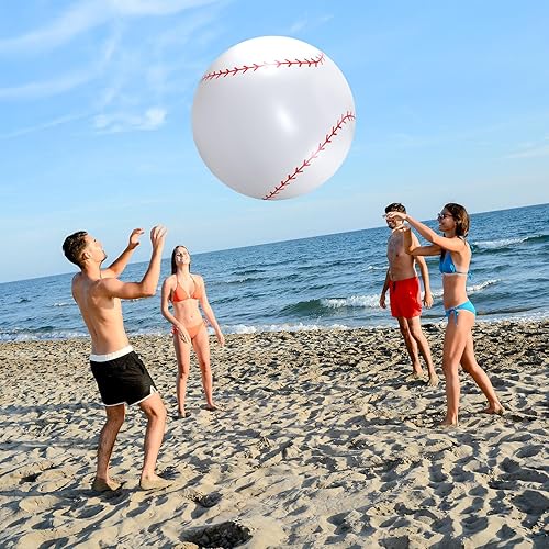 Miniatura 7 de Lewtemi Pelotas deportivas inflables gigantes grandes, pelota de playa, béisbol, fútbol, arco iris, baloncesto, fútbol para deportes, fiestas de