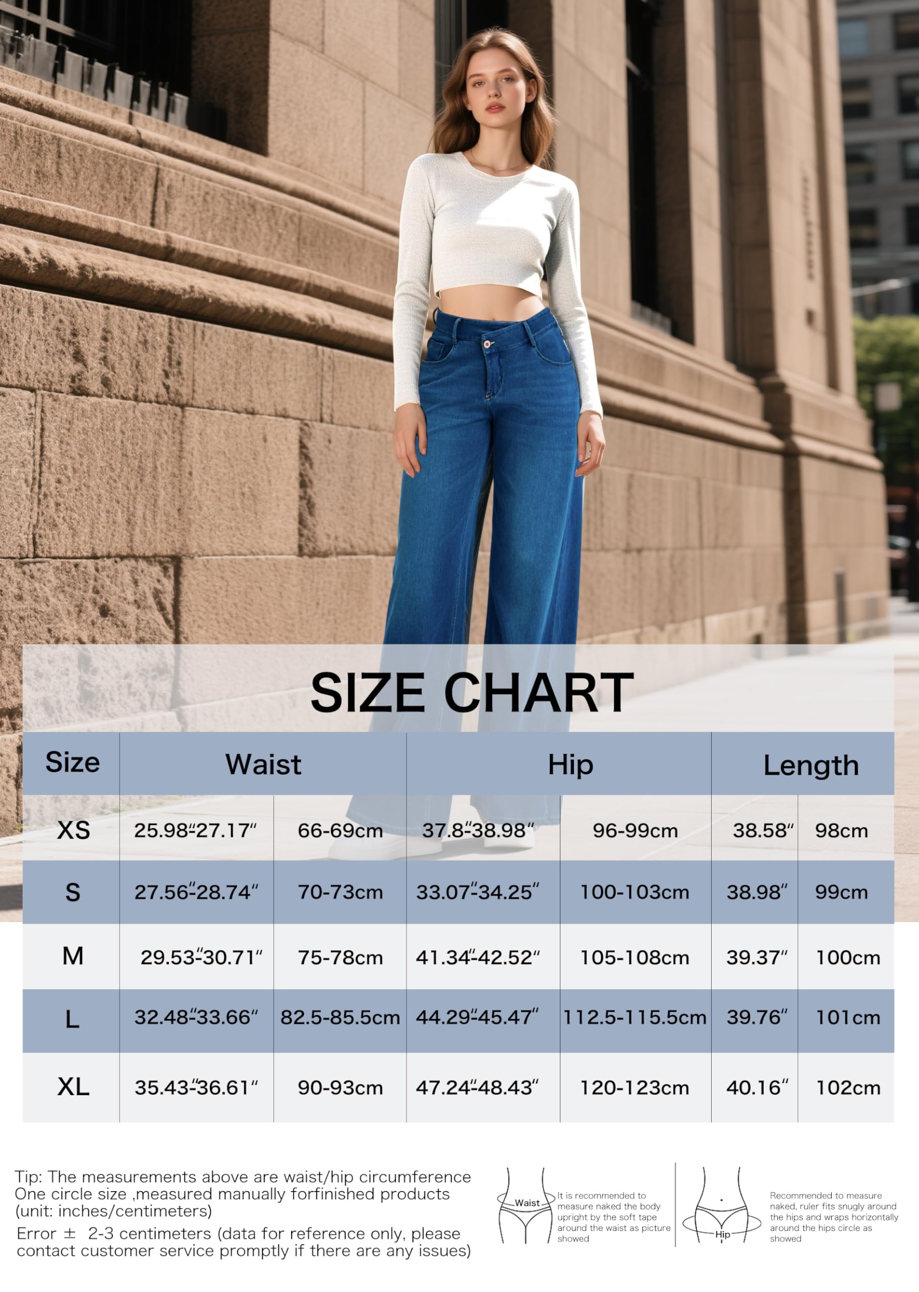 LaiEr Jeans à Jambe Large pour Femmes,Design Unique de Taille à Fermeture éclair,Coupe Droite,Coupe Ample,Pantalon en Denim à Haute élasticité adapté pour des Occasions décontractées.