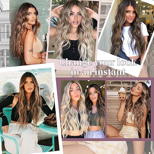 Miniatura 6 de FLUFYMOOZ Extensiones de cabello con alambre invisible, extensión de cabello de tamaño ajustable con clips seguros, extensiones de cabello con clip,