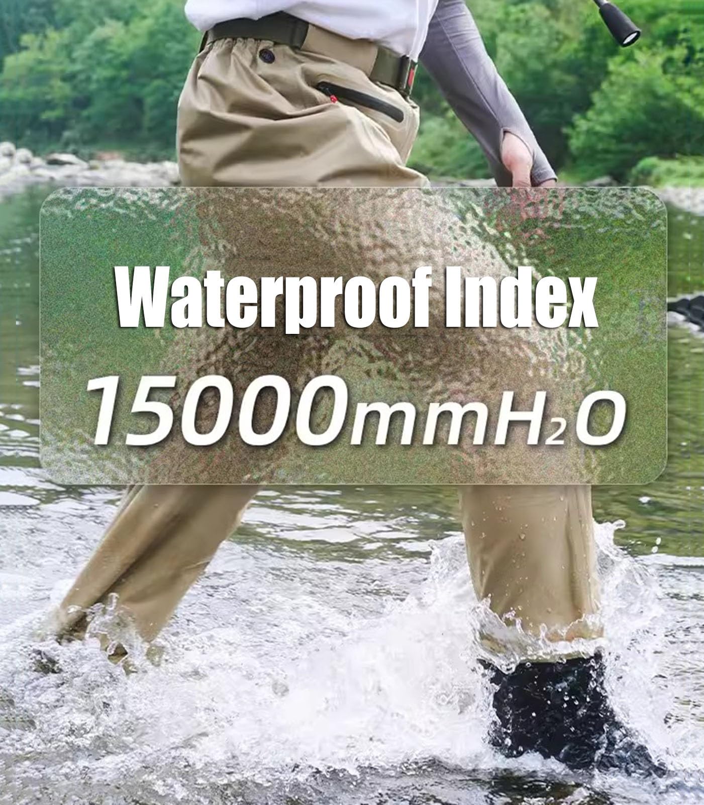 Vadeadores Botas Botas De Pesca con Mosca para Hombre, Botas De Caza Ligeras De Color Caqui con Rodillas Reforzadas De Doble Capa