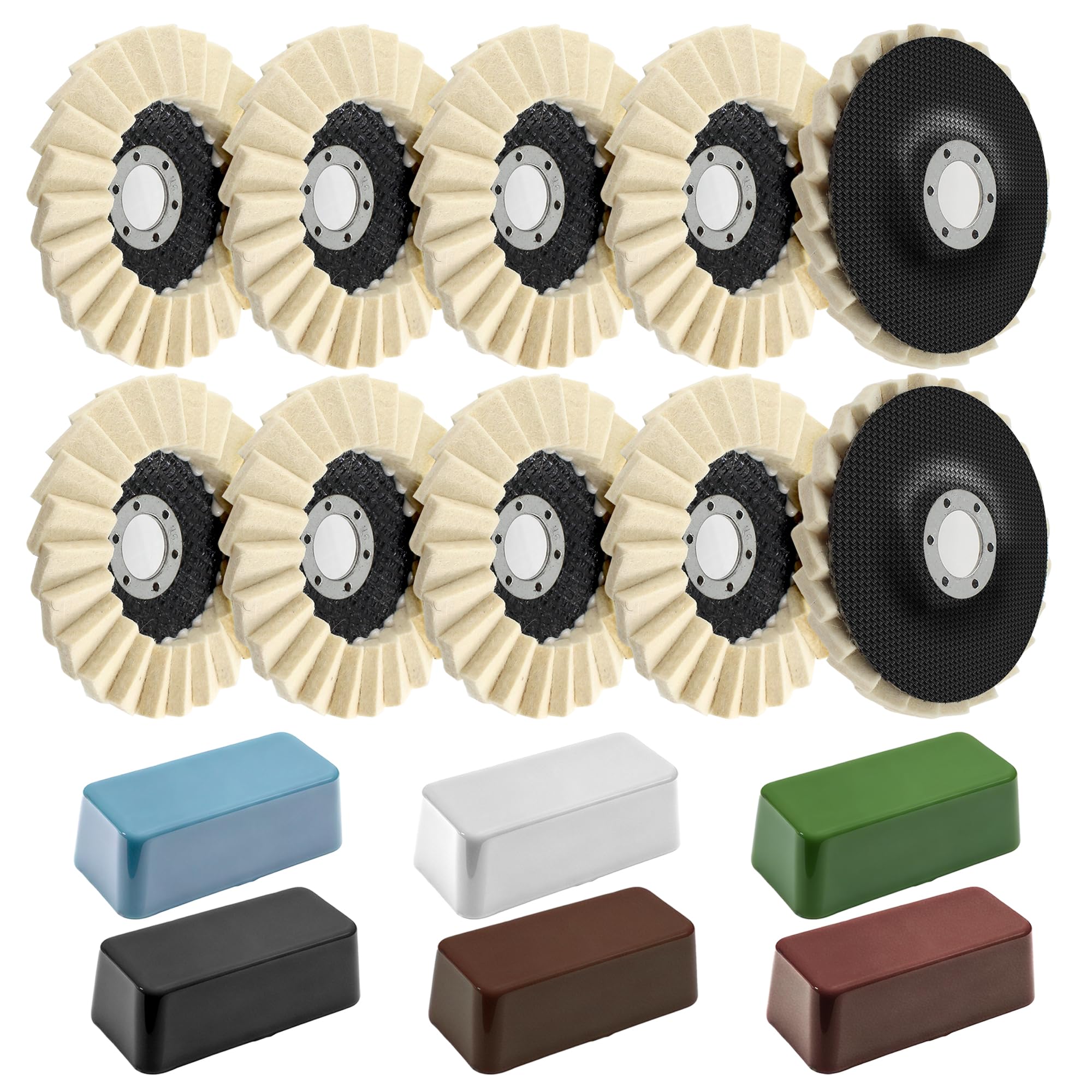 Wool Felt Polishing Kit - Metal & Wood Buffing Wheels -1