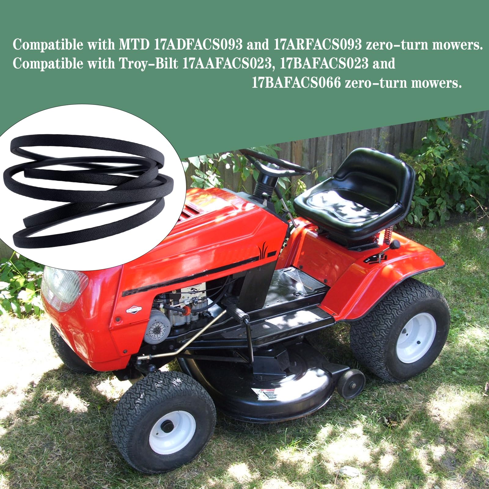 Cinghia per tosaerba 754-06134 per MTD 754P06134 954-0197 Simplicity/Snapper 1719911SM Gravely 07224400 Cinghia V 1/2" x 1177,2 cm