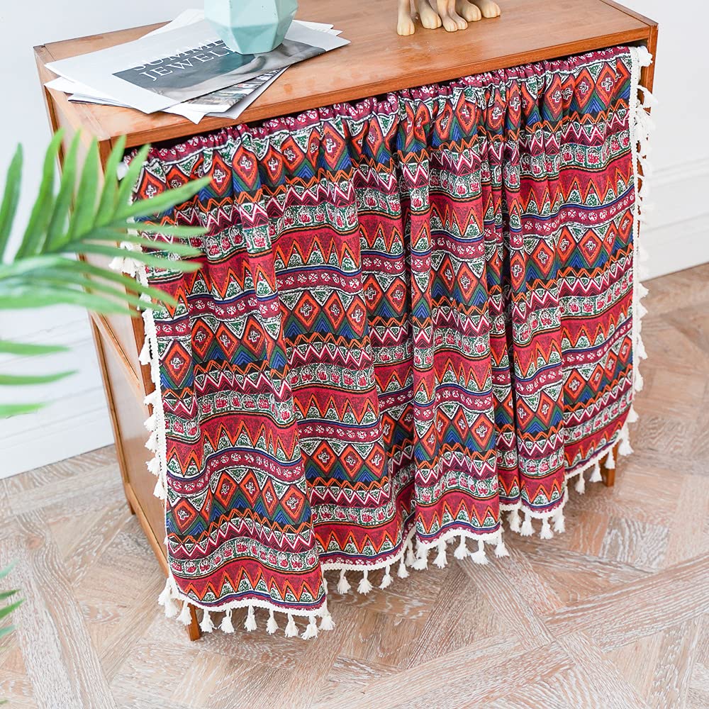 Tenda Corta Per Armadio E Finestra In Stile Country Con Nappe - Mezza Ombra, Antipolvere, Cotone E Lino, 35x60 Cm - 5