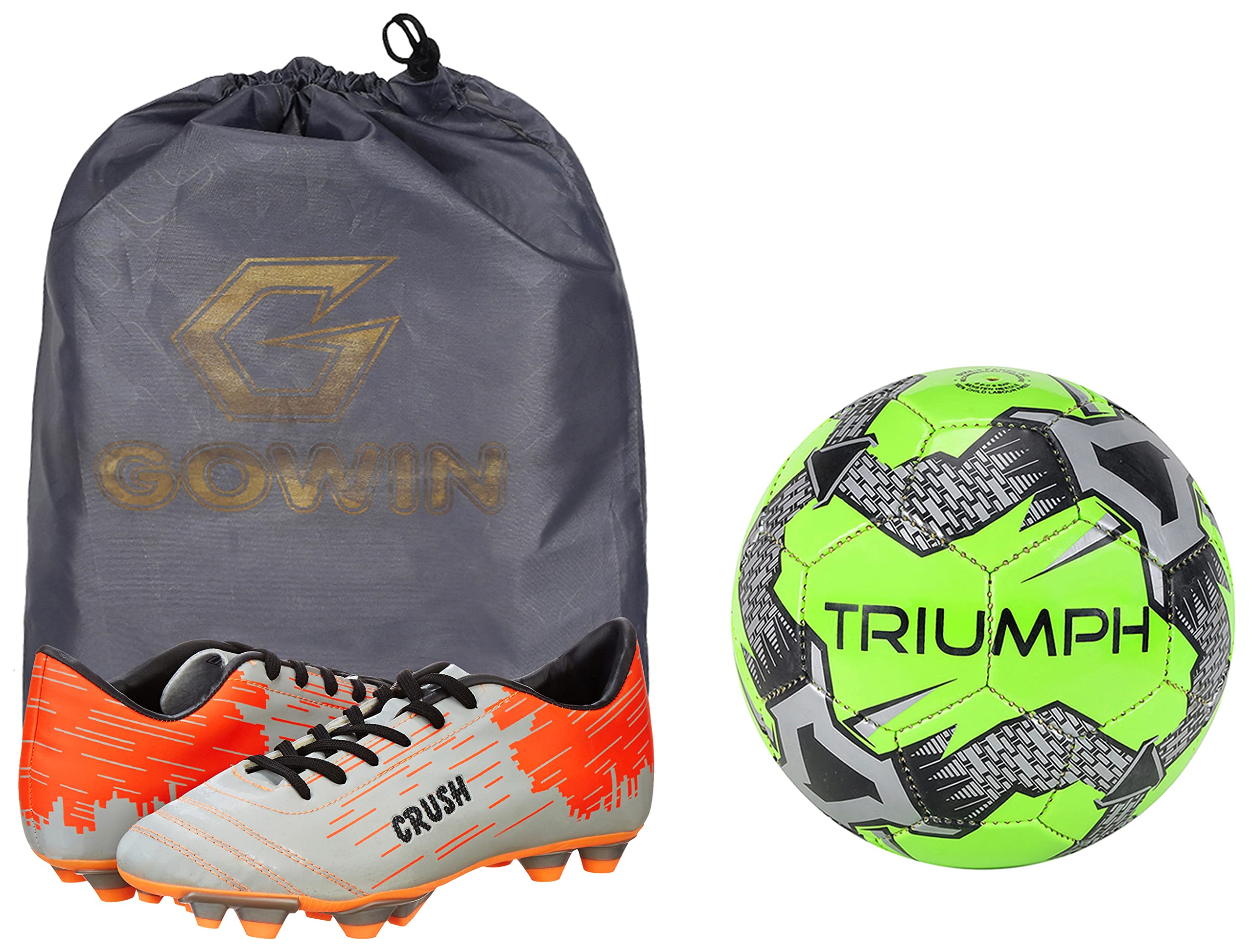 Football PVC Boss Green with Gowin Football Shoe Crush Silver Orange Size-6-image-37