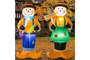 2 Pcs 6Ft Fall Thanksgiving Harvest Inflatable Scarecrow