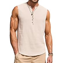Men V Neck Half Button Tank Top Breathable Muscle Beach TanktopS-XXL