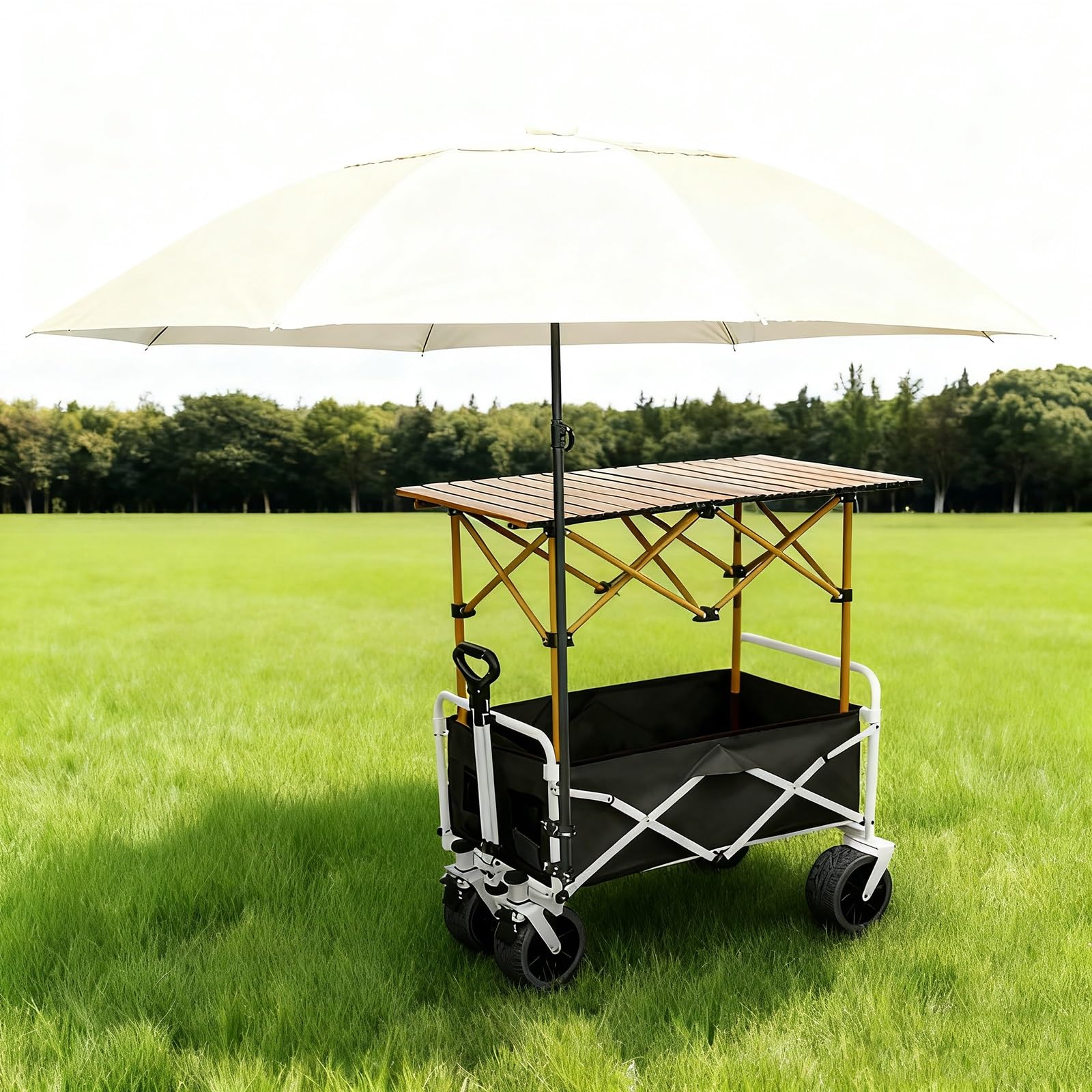 Carrello pieghevole con ruote, facile da montare, per feste, matrimoni, compleanni e bar, 37in / 94 cm, per eventi e catering