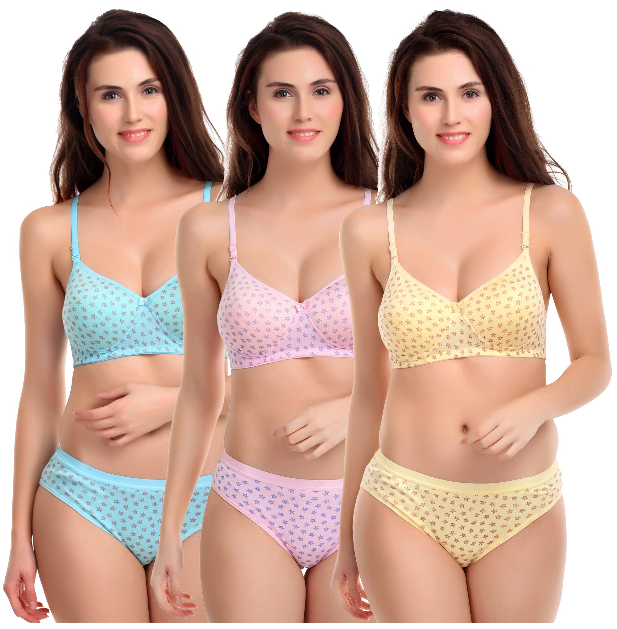 Women's Padded Lingerie Set Pack of 3 Size 30 to 40