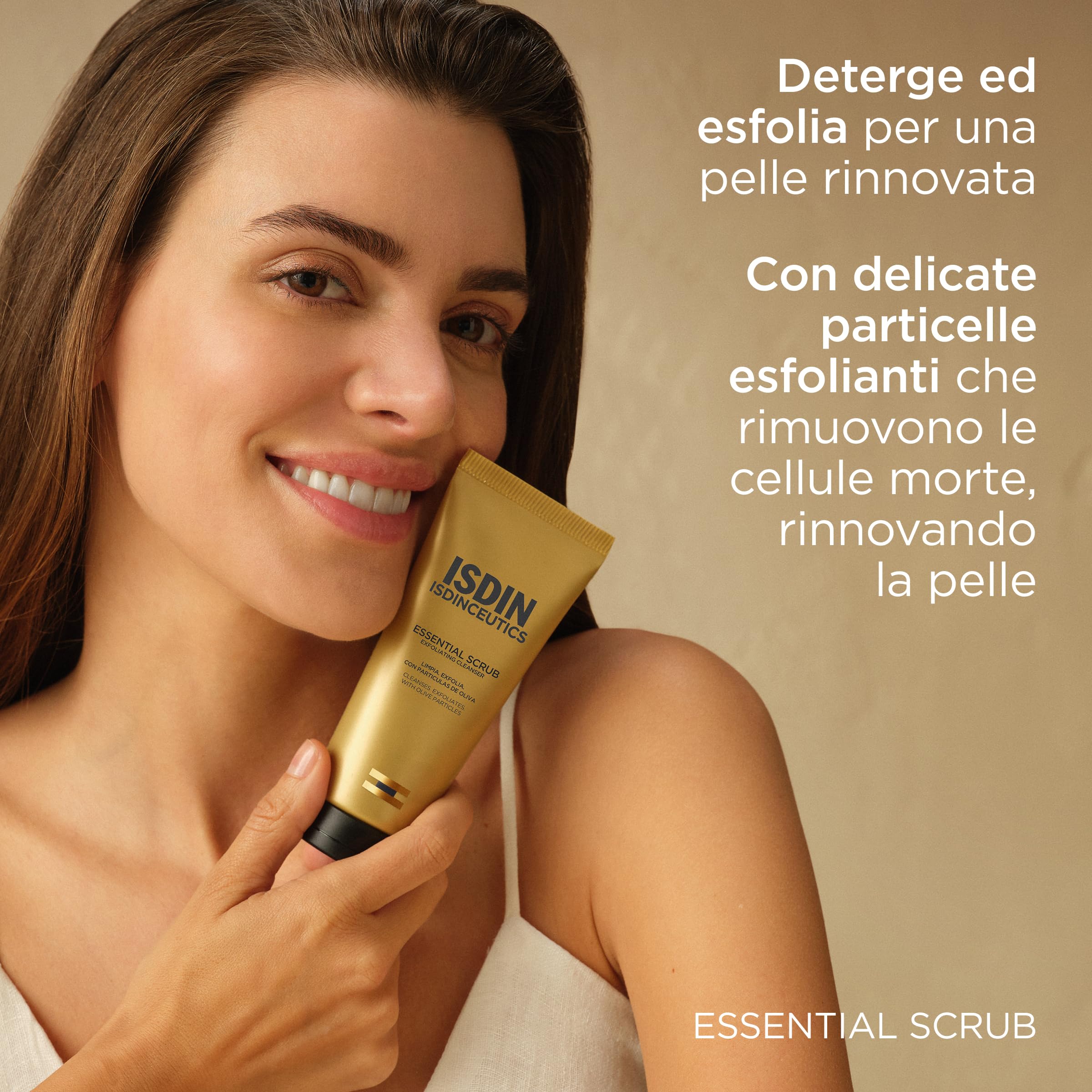ISDIN Isdinceutics Essential Scrub (100 g) | Gel Detergente Viso Esfoliante | Deterge ed Esfolia per una Pelle Rinnovata | Aiuta a Diminuire l'Aspetto dei Pori | Adatto a Tutti i Tipi di Pelle