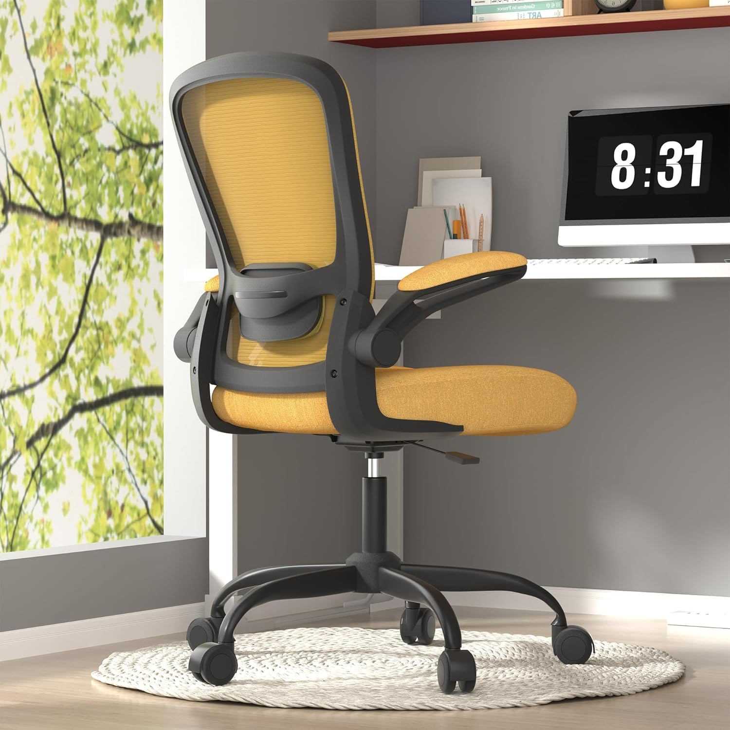 Office Chair, Ergonomic Desk Chair with Adjustable Lumbar Support, High Back Mesh Computer Chair with Flip-up Armrests-BIFMA Passed Task Chairs, Executive Chair for Home Office