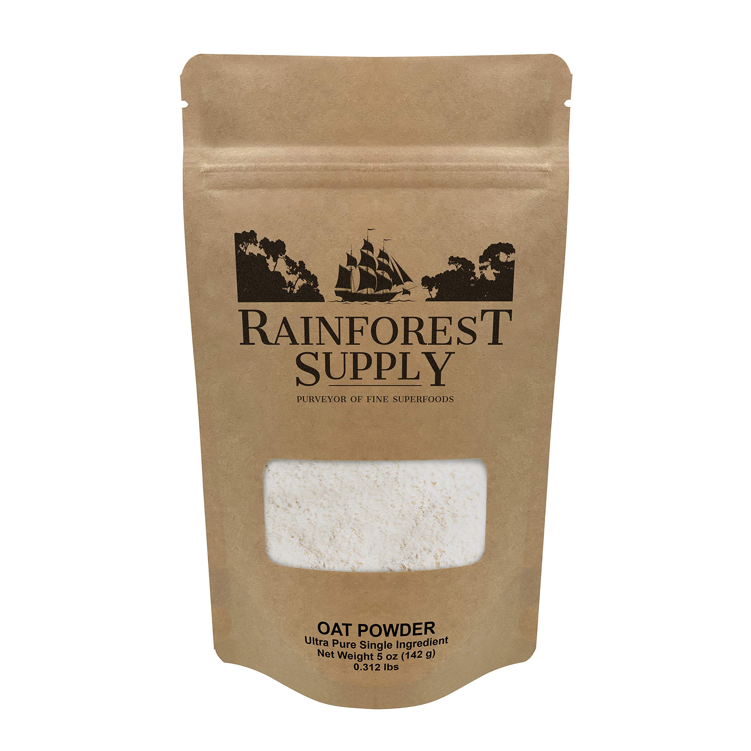 Rainforest Supply Coarse Oat Powder – Ground, Fresh, Raw, Gluten Free Vegan Oats Powder – Use as Yogurt or Cereal Topping, Pancakes or Smoothie Mix – Oat Flour for Baking Cookies & Muffins (5 oz)