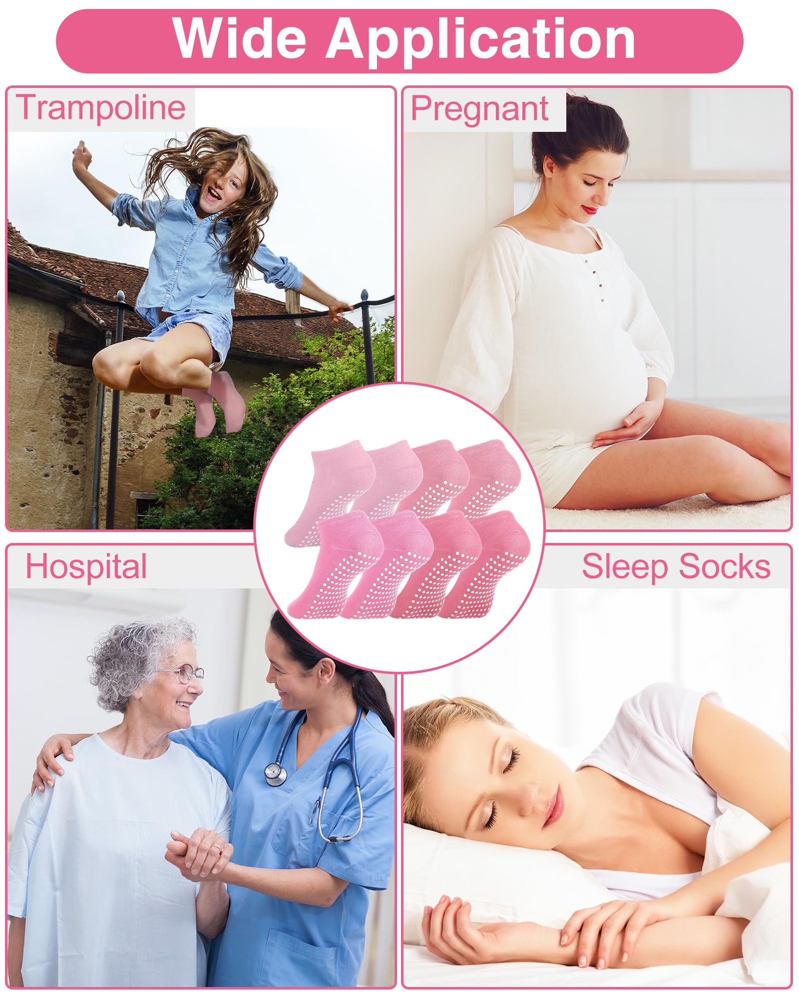 Chuarry 60 pares de calcetines de yoga de algodón antideslizantes para mujeres mayores, hospitales, pilates, ballet