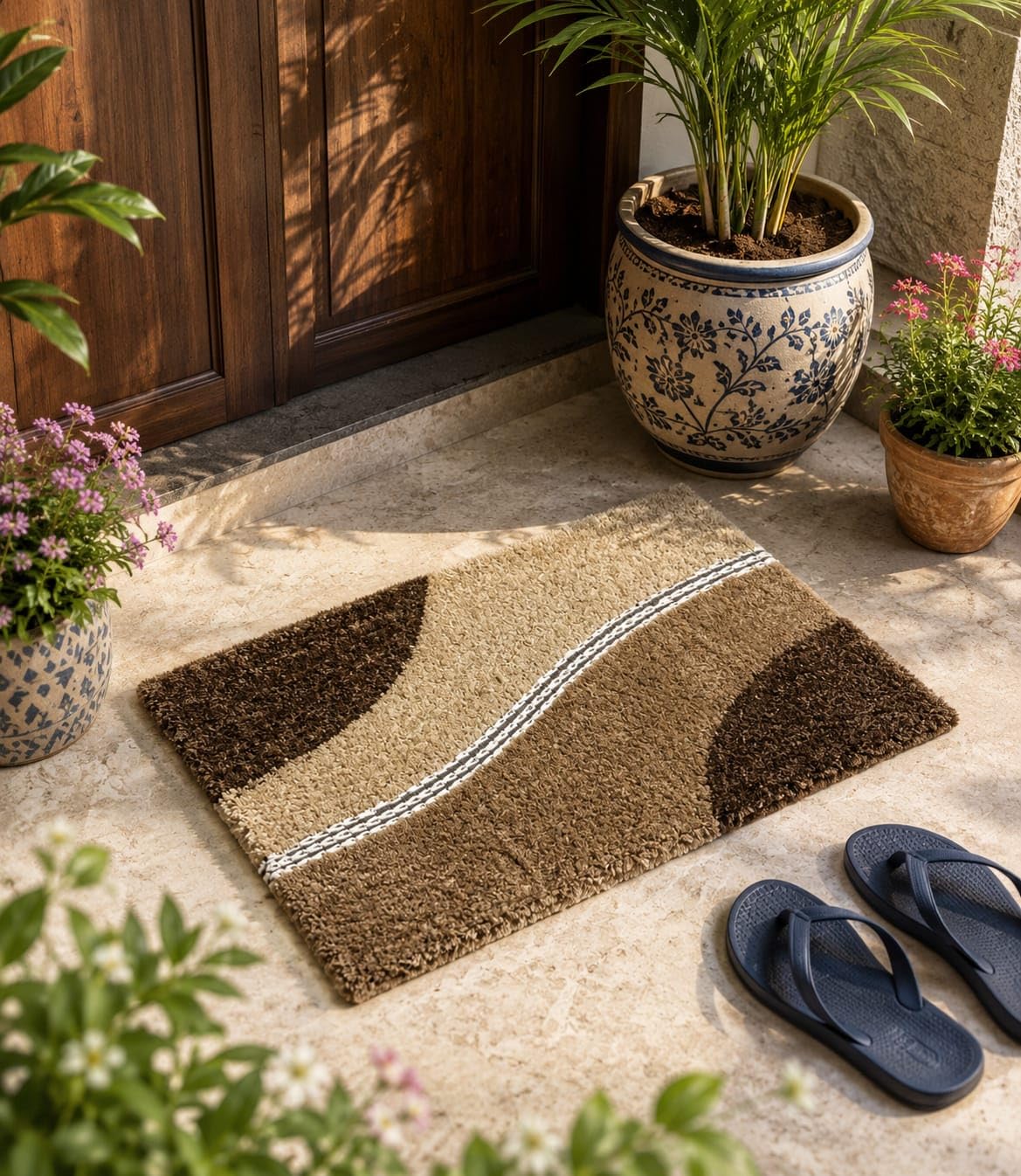 40x60 cm Shaggy Microfiber Doormat | Ultra Soft Absorbent Floor Mat | Anti-Skid Washable Door Mat for Bathroom, Bedroom, Kitchen & Entrance-image-3