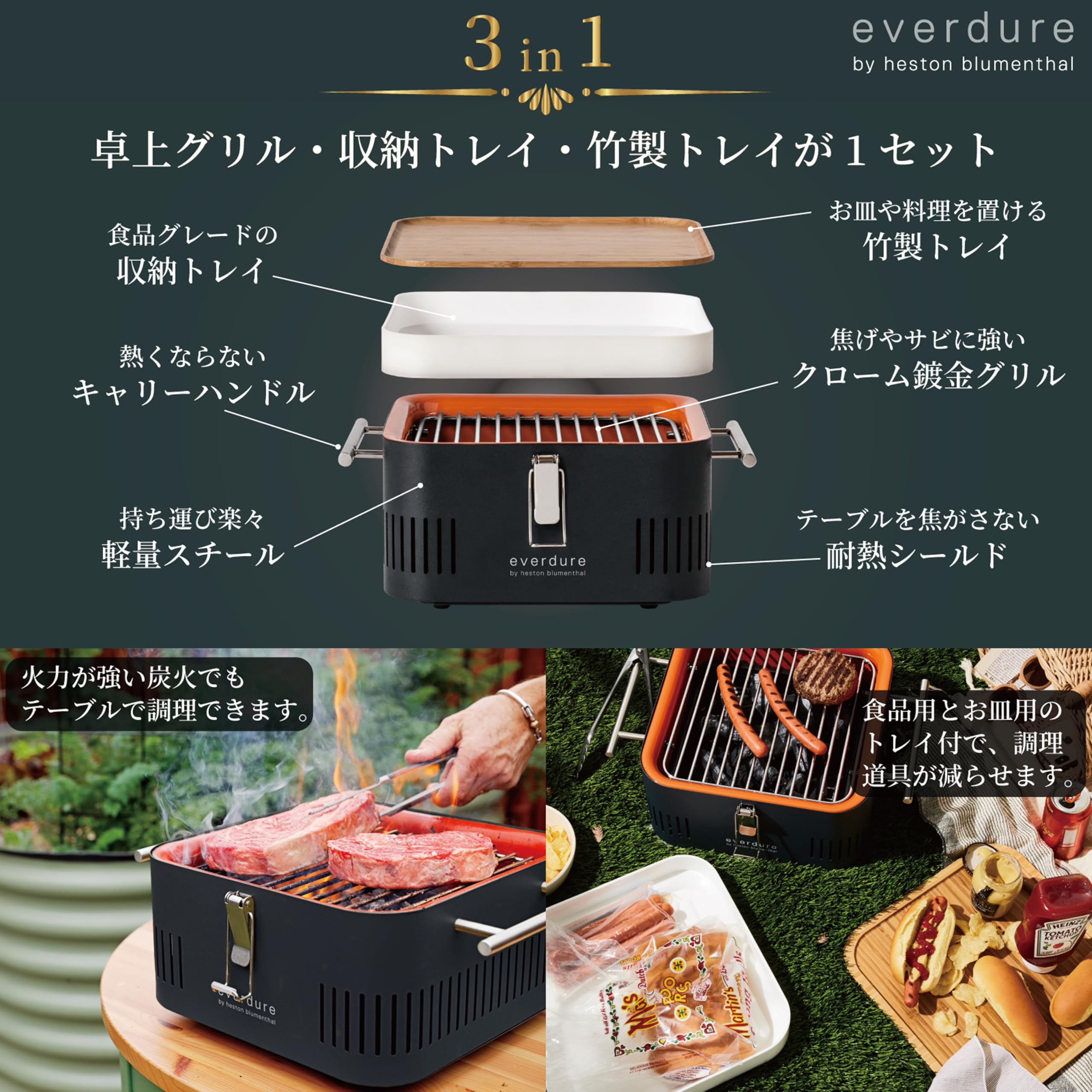 Amazon | Everdure 【CUBE】 バーベキューグリル 卓上 