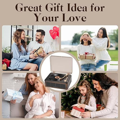 Miniatura 8 de Gueray Reproductor de CD con altavoces, sonido estéreo de alta fidelidad para el hogar, reproductor de música de CD de madera retro Bluetooth, radio