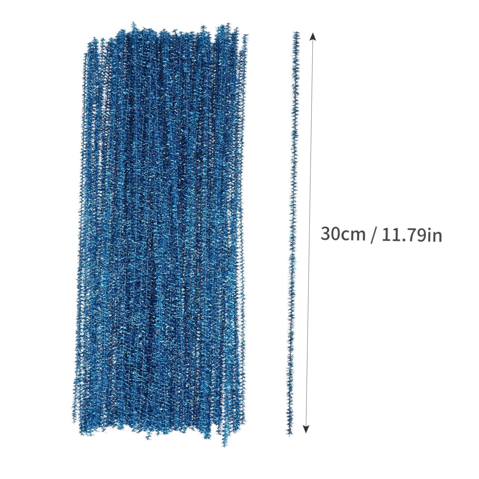 Housoutil 200pcs Glitter Twist Stick Blue Craft Material Garland Thick Christmas Decorations Colors Christmas Pipe Cleaners Sticks Party Favors Glitter Pipe Cleaners Jumbo Stems Tinsel