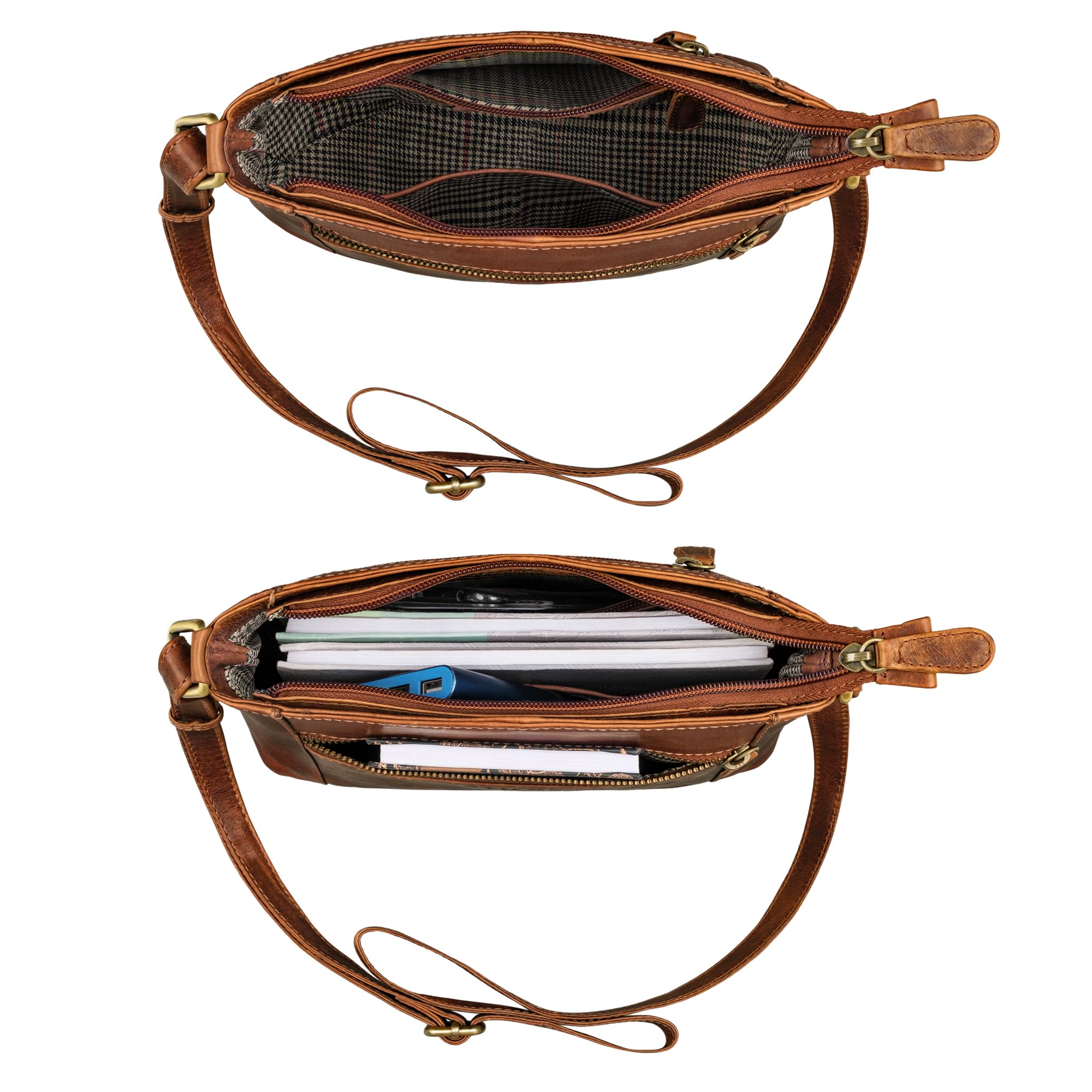 STILORD 'Peach' Bolso Bandolera Mujer Cuero Pequeño Bolsa Vintage Bolso de Mano Piel Pequeña