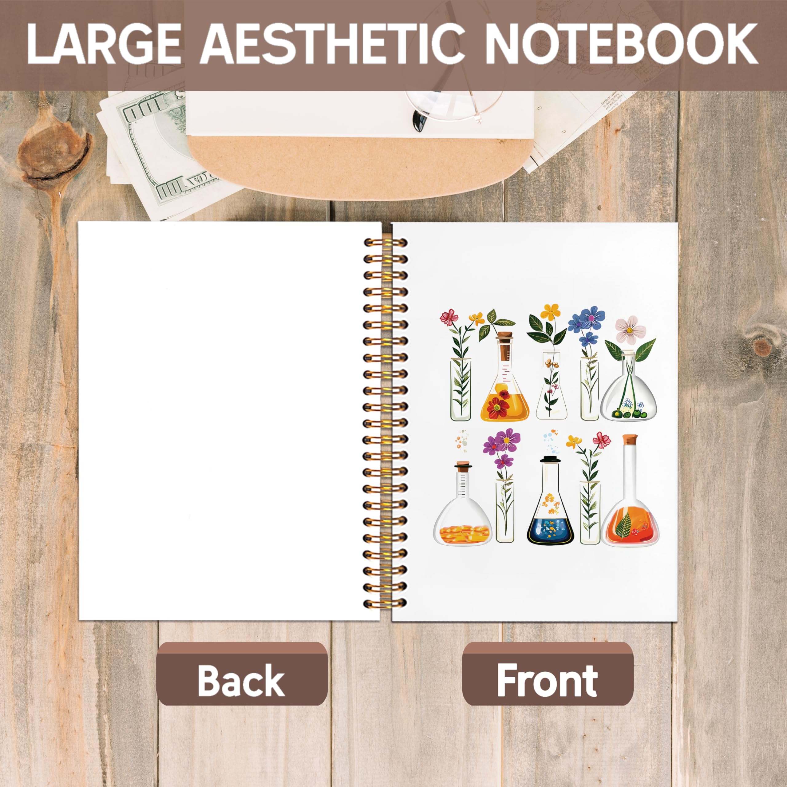 Cuaderno de notas para profesor de ciencia, cuaderno de regalo para profesores, biología, para tomar notas, diario de laboratorio de ciencias, cuaderno en espiral de tapa dura de 5.5 x 8.3