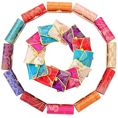 Miniatura 3 de 24 piezas de tela sedosa de satén para pintalabios estuche para pintalabios con espejo de joyería bolso de seda con brocado bordado bolsa de regalo