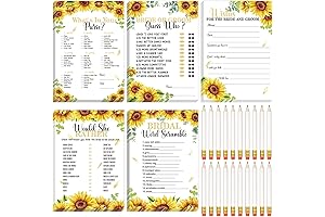 145-Piece Sunflower Bridal Shower Decorations Bridal Shower Games Kit