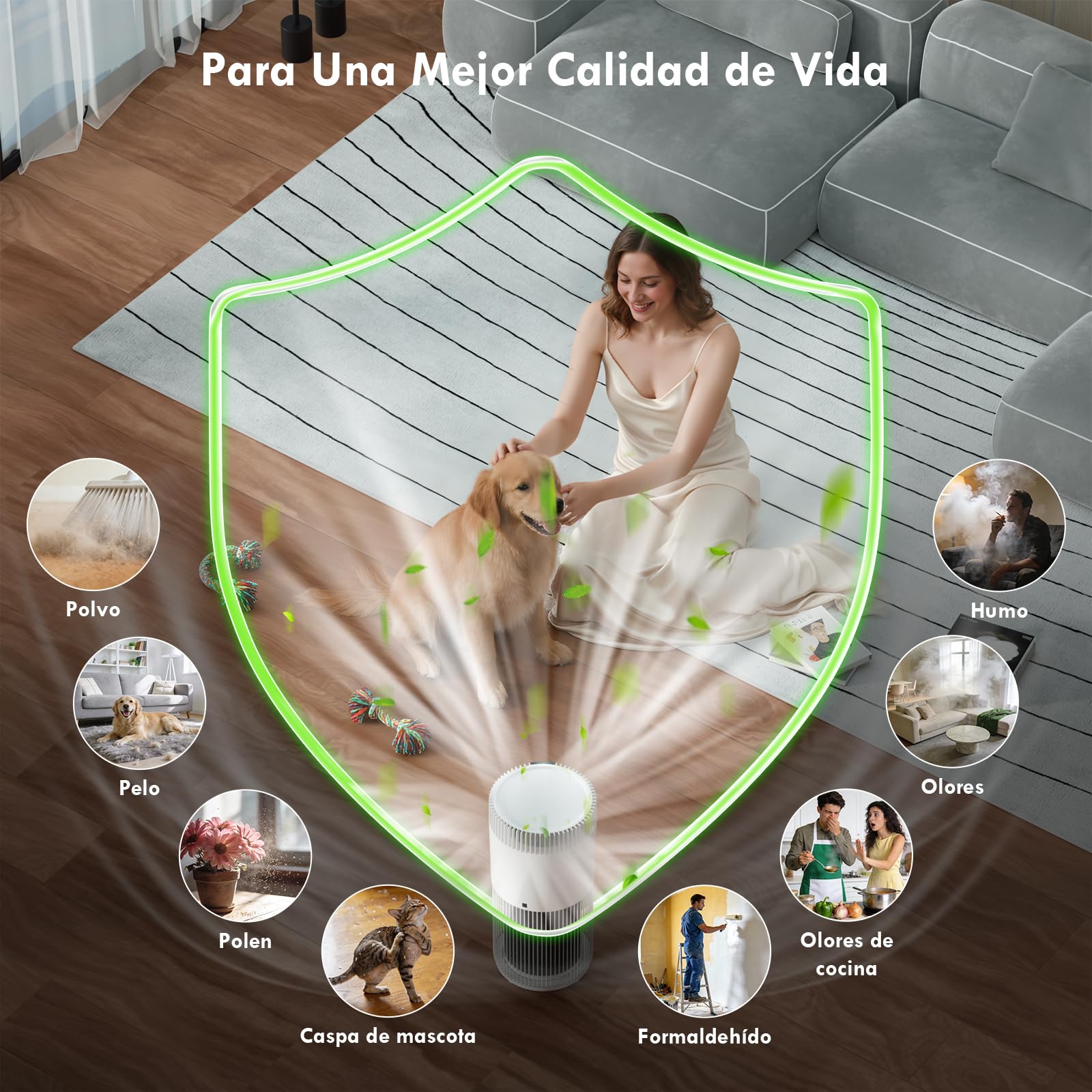 Purificador de Aire Inteligente para Mascotas 78m²