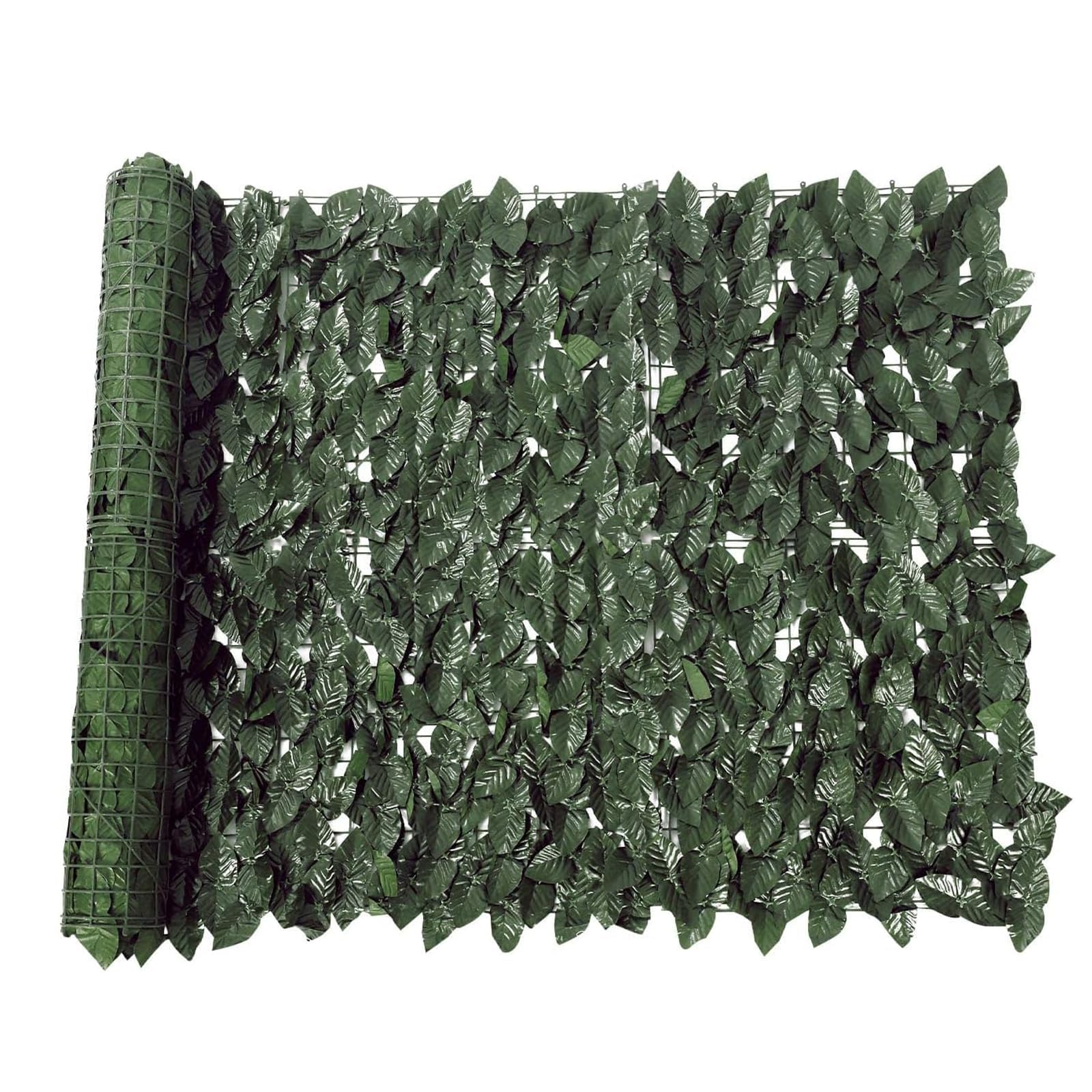 Youyijia Künstliche Efeu Garten Sichtschutz Zaun Sichtschutzgitter Hecken Blättern Paneele Rolle Pflanzenkulisse für Gartenhecken Balkon Außendekoration (Grün, 100x600cm)