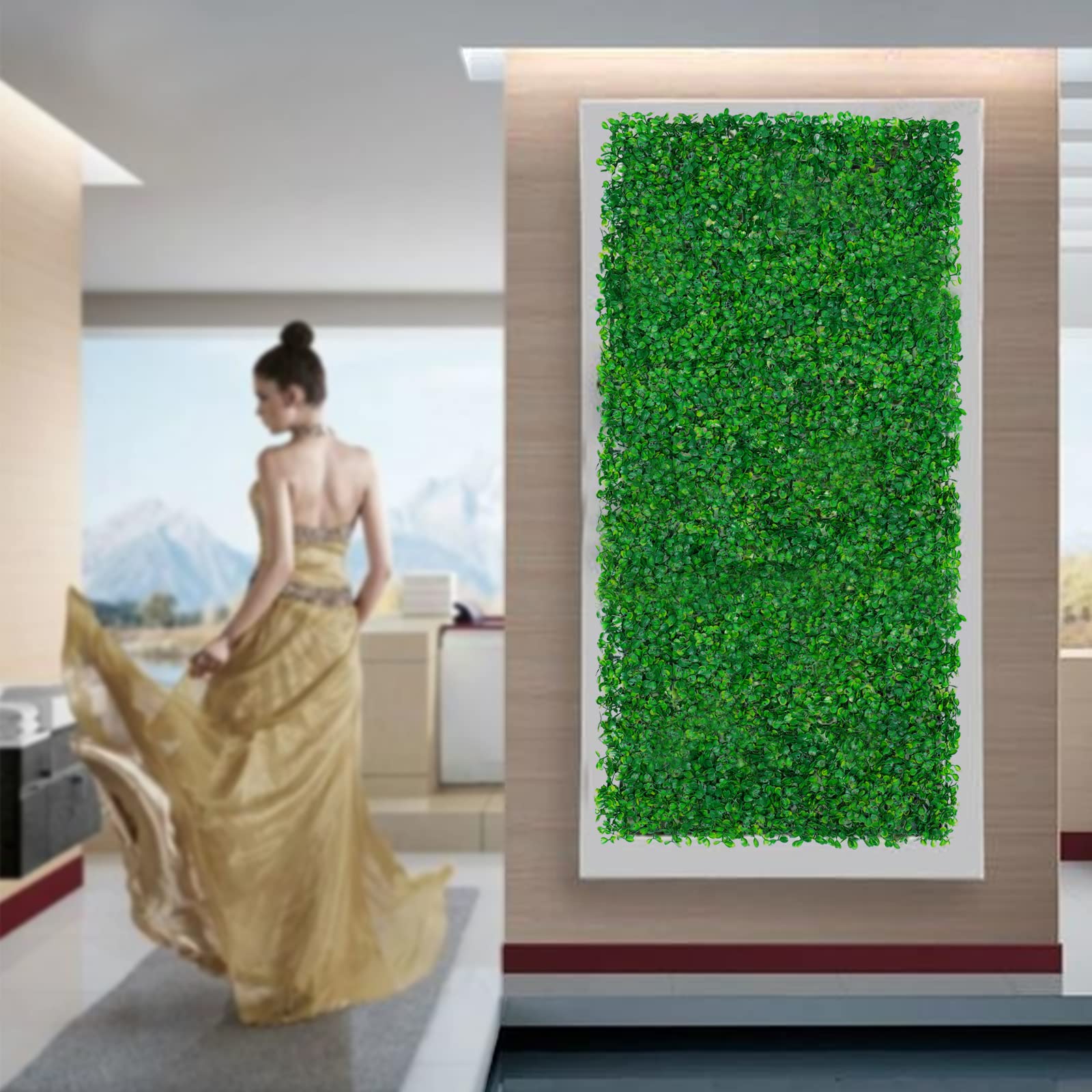 Künstliche Graswand Hintergrund 12er Set Innenkunstdekoration Grüne Wand Pflanzenwand Kann für Wohnzimmer, Schlafzimmer, Studie Verwendet Werden