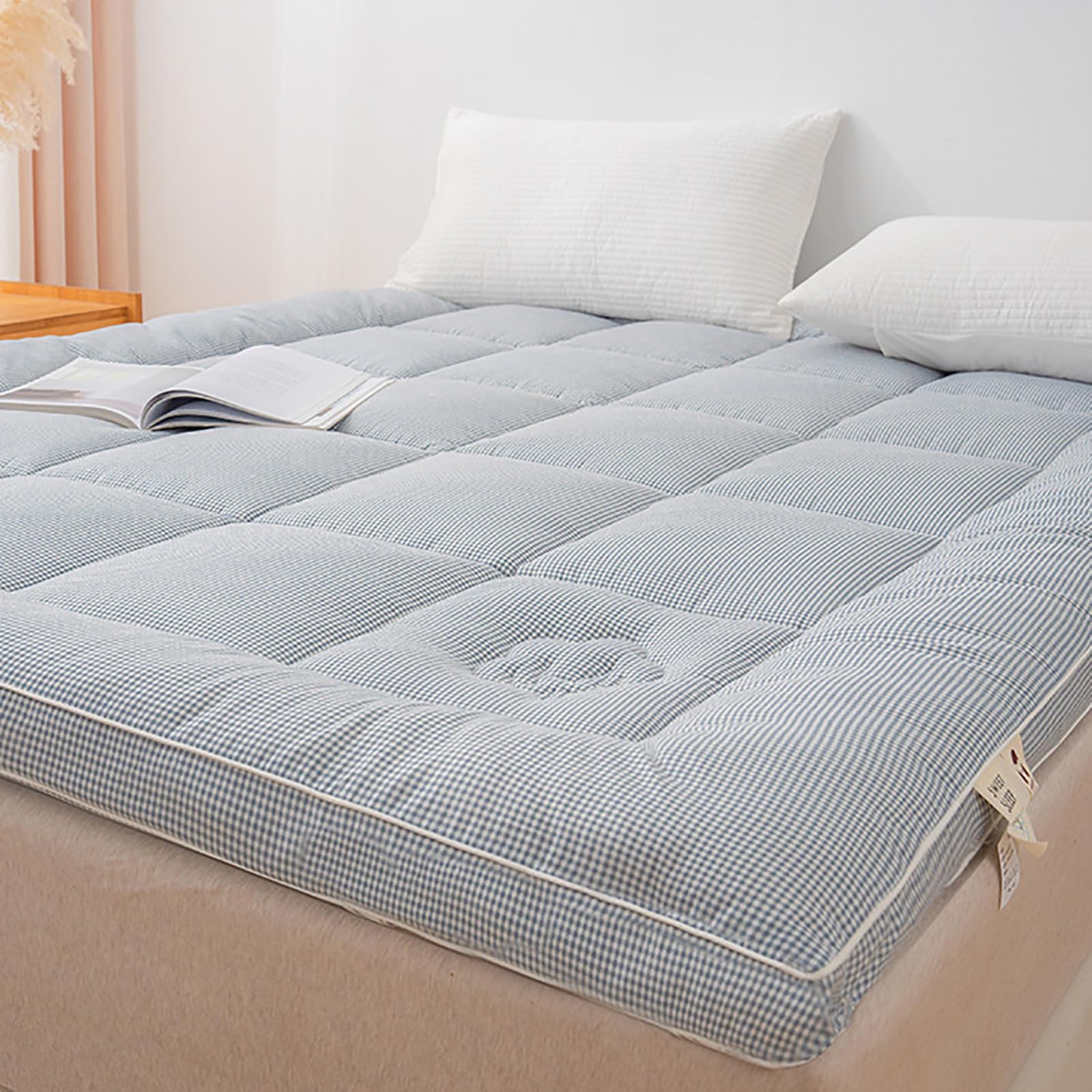 Faltbare Futon-Matratze, tragbar, gesteppt, Camping-Matratze, dicke Tatami-Matte, aufrollbare Matratze, Schlafunterlage für Sofa, Zuhause und Camping (120 x 203 cm), braun)